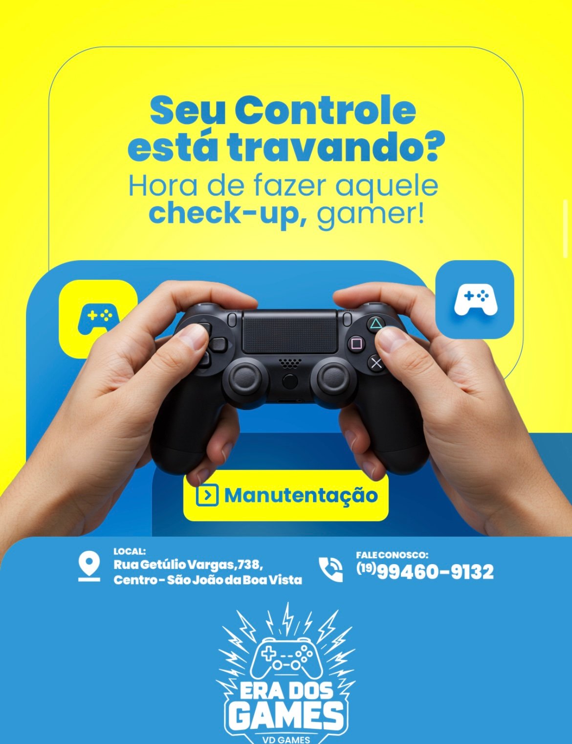 Imagem de assistência técnica: console ou reparo