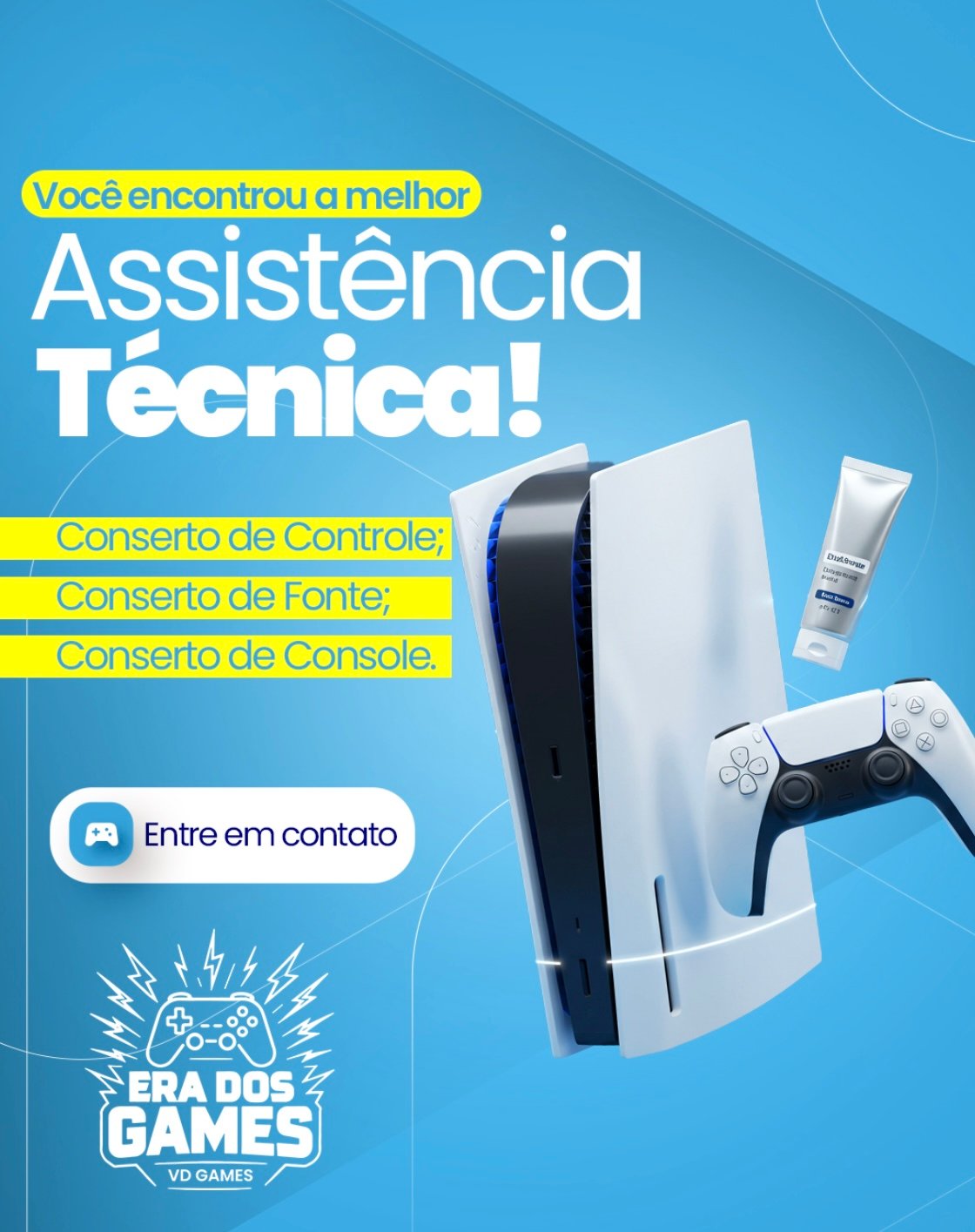 Imagem de assistência técnica: console ou reparo